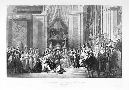 Sacre de l'empereur Napoléon Ier et couronnement de l'Impératrice Joséphine dans la cathédrale Notre-Dame de Paris