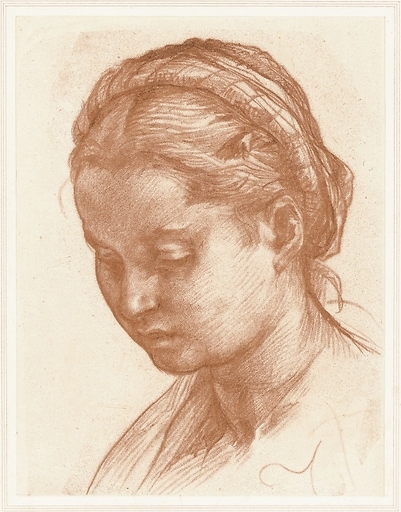 Estampe Portrait de Lucrezia Fede, femme du peintre - Andrea del Sarto