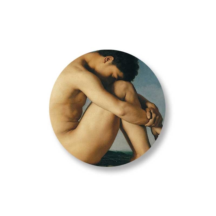 "Nude Youth Sitting by the Sea" Magnet