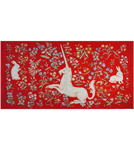 Tapisserie Licorne rouge 50X75 cm