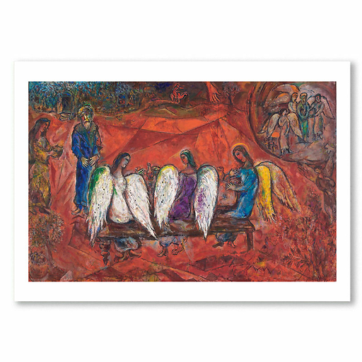 Affiche Marc Chagall - Abraham et les trois anges - 50 x 70 cm
