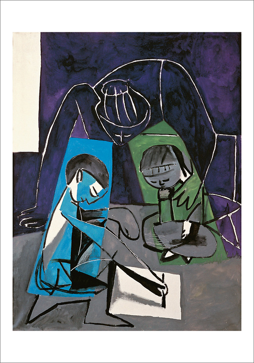 Claude dessinant françoise et paloma