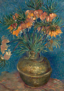 Fritillaires, couronne impériale dans un vase de cuivre