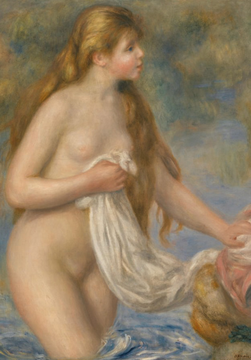 Baigneuse aux cheveux longs