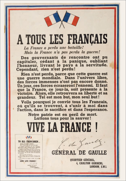 Général de gaulle : appel du 18 juin