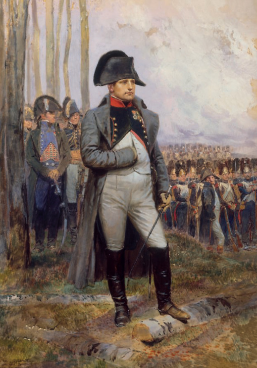 Napoléon 1er et son état major regardant défiler les grenadiers de la garde impériale (détail)