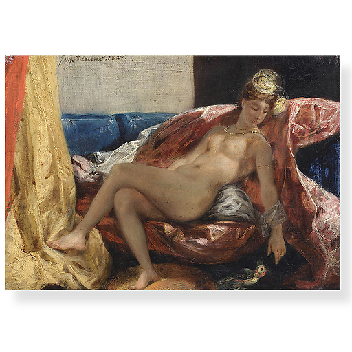 CP Delacroix "Femme nue au perroquet"