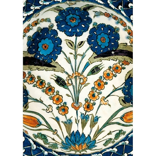 Grand plat creux motif floral