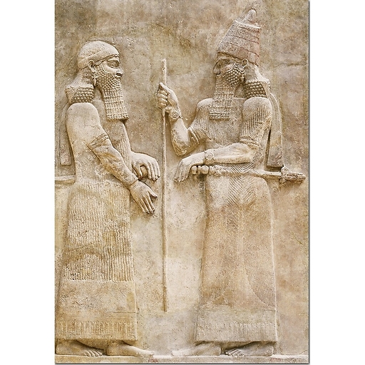 Le roi Sargon II et un haut dignitaire