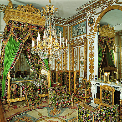 Château de fontainebleau - appartement intérieur : la grande chambre à coucher de l'empereur