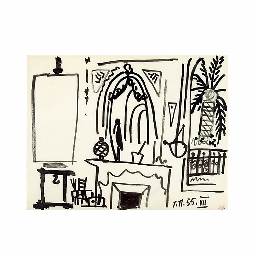 Reproduction sous Marie-Louise Pablo Picasso - Atelier de La Californie, Villa de Picasso et Jacqueline à Cannes, 1955