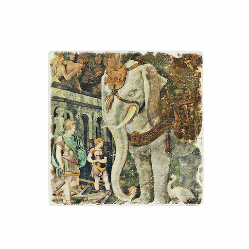 Dessous de verre en marbre Rosso Fiorentino - L' Élephant royal - 10 x 10 cm