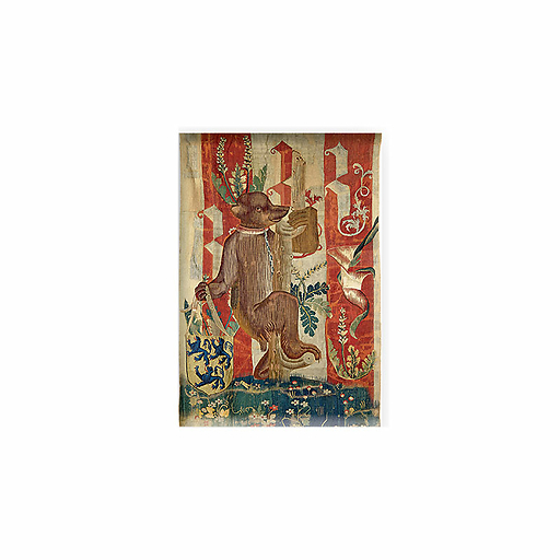 Magnet Anonyme - Tapisserie : Ourson porteur d'écu armorié, 1440-1460