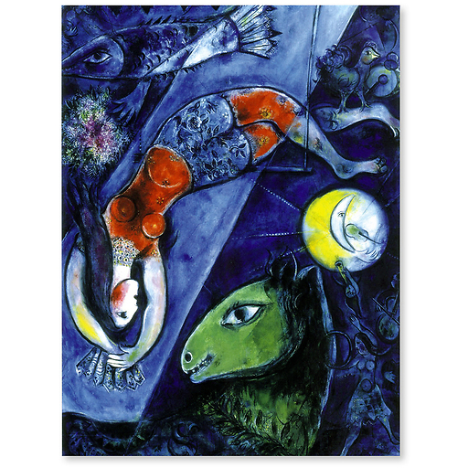 Poster Blue Circus by Marc Chagall
