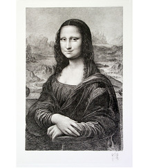 Engraving Monna Lisa - Leonardo da Vinci