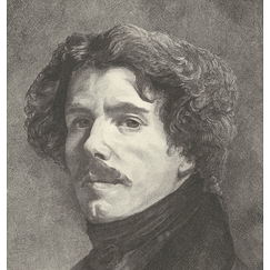 Engraving Portrait of Eugène Delacroix