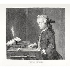 Estampe L'enfant au toton - Jean-Siméon Chardin