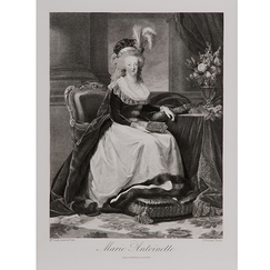 Engraving Portrait of Marie-Antoinette, Queen of France - Vigée-Lebrun