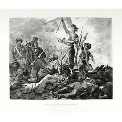 Engraving Freedom guiding the people, July 28, 1830 - Eugene Delacroix