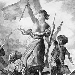 Engraving Freedom guiding the people, July 28, 1830 - Eugene Delacroix