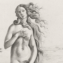 Engraving Birth of Venus, Fragment - Botticelli