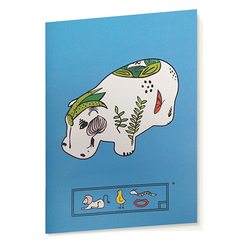 Cahier de dessin Baron - Hippopotame bleu