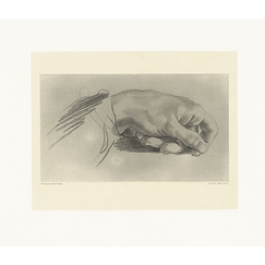 Engraving Study of a hand - Alphonse Alexandre Leroy