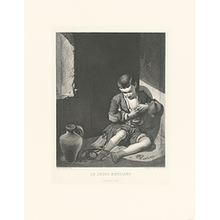 Engraving The young beggar - Bartolomé Esteban Murillo