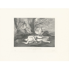 Engraving Echo and Narcissus or the death of Narcissus - Nicolas Poussin