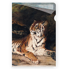 A Young Tiger Playing with its Mother Delacroix Clear file - A4