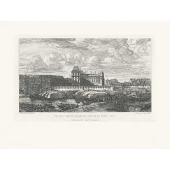 Engraving View of the old Louvre, on the Seine side - Zeeman