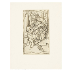 Engraving Imperator, card 9 - Mantegna tarot, Cécile Reims