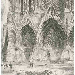 Estampe Cathédrale de Reims - Louis Orr