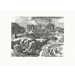 Engraving Construction of the Chaillot Palace - Albert Decaris