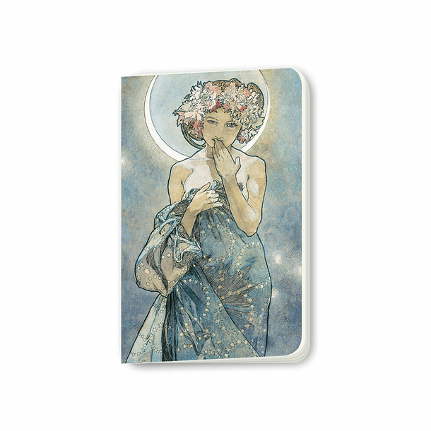 Small Notebook Mucha - Moon and Stars