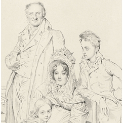 Engraving The Stamati family - Pierre Munier according to Ingres