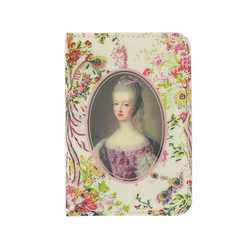 Porte passeport rose Marie-Antoinette - Dame à la cour