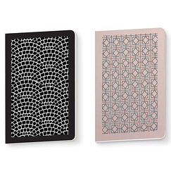 Set of 2 Small Notebooks Ville de Paris 12 x 19 cm "Paris: Silver Patterns"