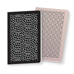 Silver patterns Paris Set of two small notebooks