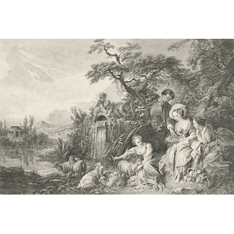 The Shepherd's Gifts or The Nest During Charming Country Life - Boucher