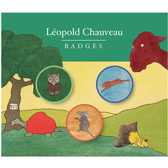 Lot de 3 badges Léopold Chauveau - Animaux