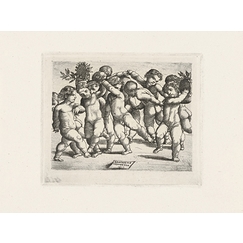 Engraving Dance of Amours - Domenico Campagnola
