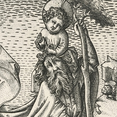 Engraving Saint Christophe - Le Maître E. S.