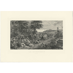 Engraving Flemish festival or fair - Pierre-Paul Rubens