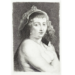Engraving Portrait of Hélène Fourment - Pierre-Paul Rubens