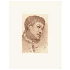 Engraving Head of a young boy - Carrache