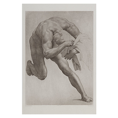 Engraving Study of nude man - Da Volterra
