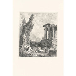 Engraving Ancient Ruins - Hubert Robert