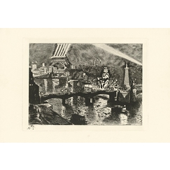 Engraving Swan Island - André Jacquemin (Exhibition 1937)