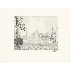 Engraving The Chaillot Palace (1937 Exhibition) - Jean-Emile Laboureur